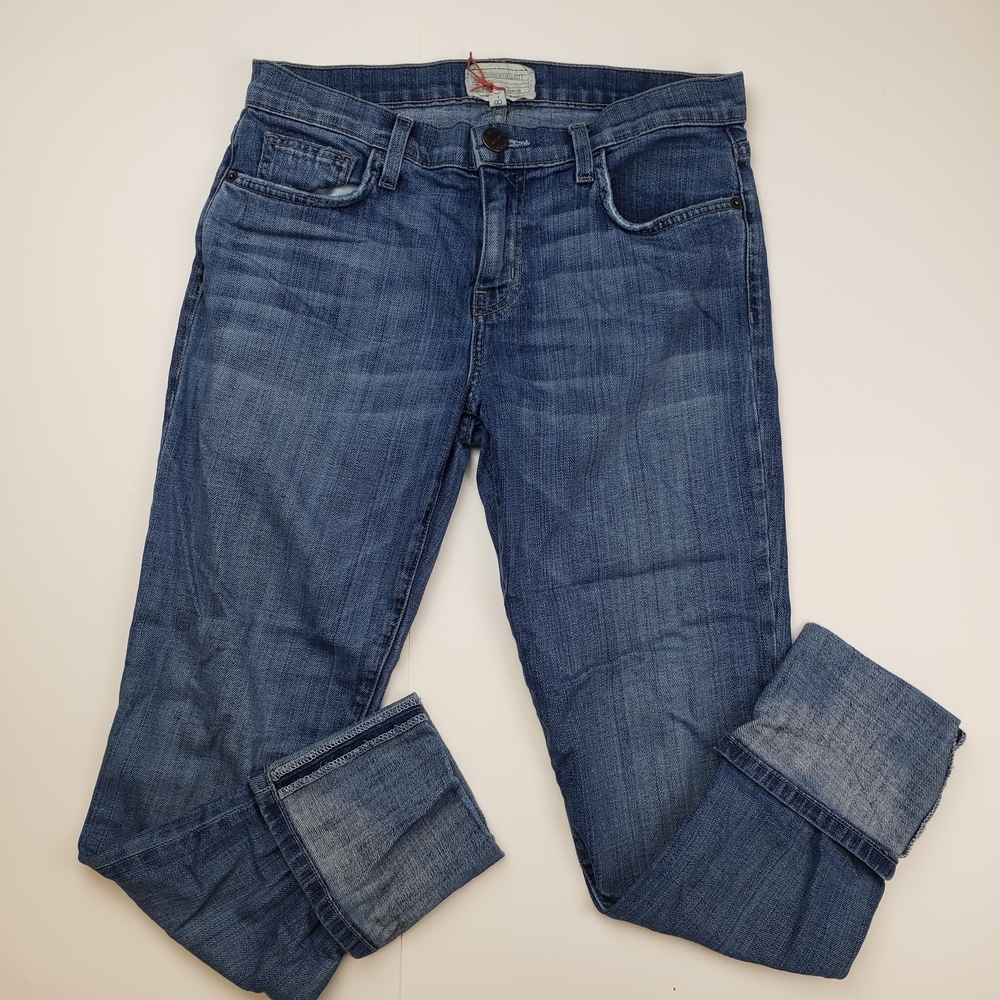 Current/Elliott Blue Cuffed Skinny Jeans